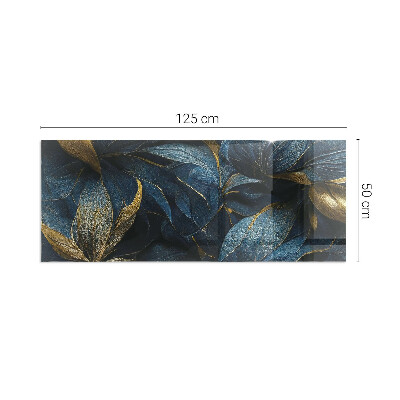 Obdĺžniková sklenená podložka pod krb Štýlové listy v štruktúre