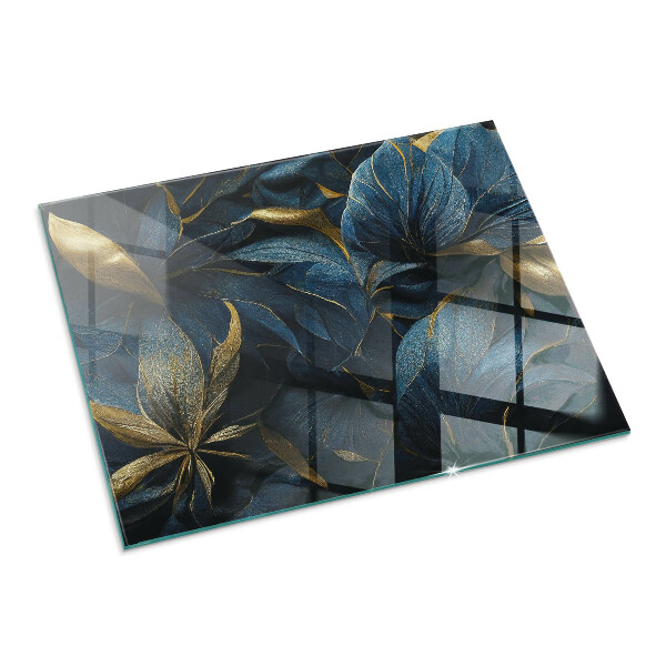 Obdĺžniková sklenená podložka pod krb Štýlové listy v štruktúre