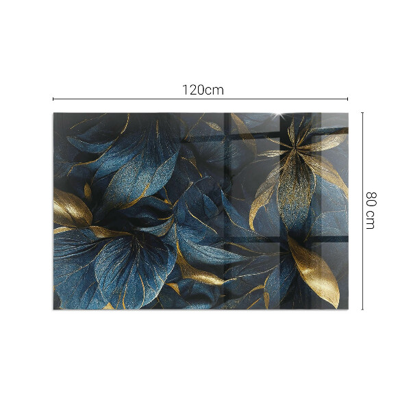 Obdĺžniková sklenená podložka pod krb Štýlové listy v štruktúre