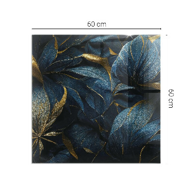 Obdĺžniková sklenená podložka pod krb Štýlové listy v štruktúre