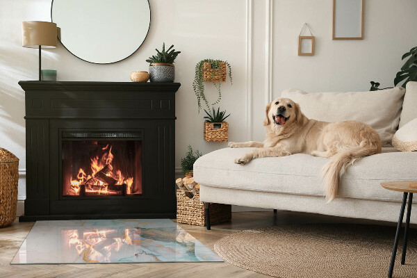 Obdĺžniková podložka pred krb Plynulý abstraktný motív