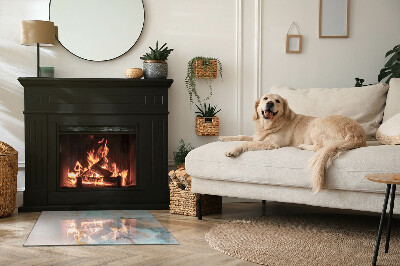 Obdĺžniková podložka pred krb Plynulý abstraktný motív