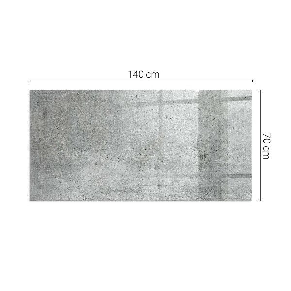 Obdĺžniková sklenená podložka pod krb Surový betón v minimalistickom štýle
