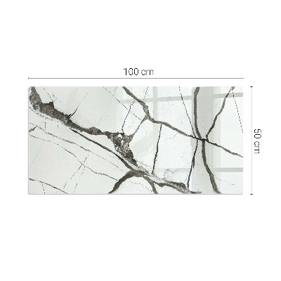 Obdĺžnikové sklo pod kachle Mramorové žily v elegantnom štýle