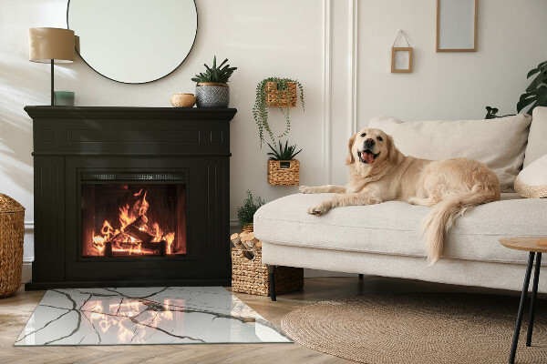 Obdĺžnikové sklo pod kachle Mramorové žily v elegantnom štýle