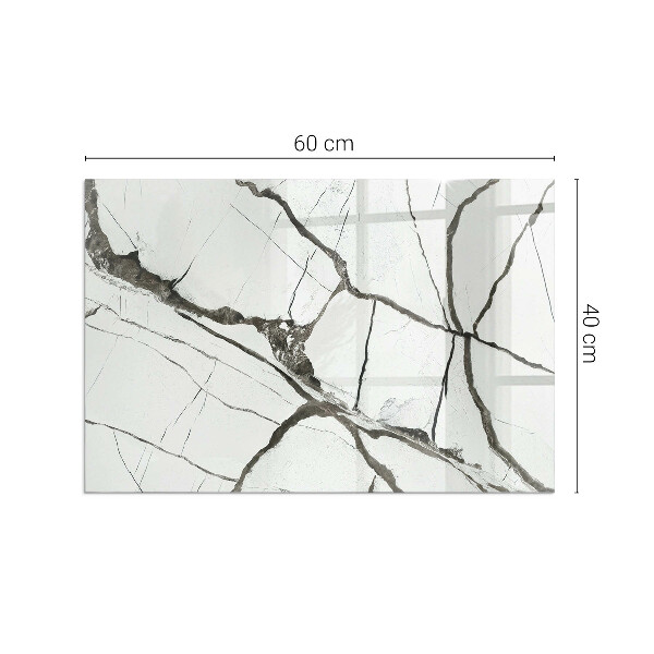 Obdĺžnikové sklo pod kachle Mramorové žily v elegantnom štýle
