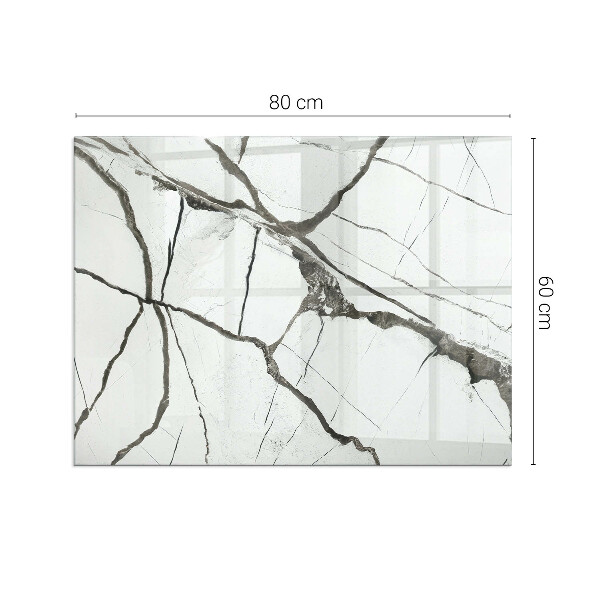 Obdĺžnikové sklo pod kachle Mramorové žily v elegantnom štýle