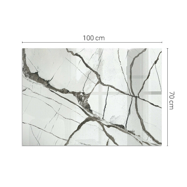 Obdĺžnikové sklo pod kachle Mramorové žily v elegantnom štýle