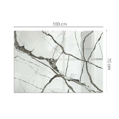 Obdĺžnikové sklo pod kachle Mramorové žily v elegantnom štýle