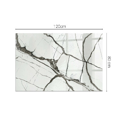 Obdĺžnikové sklo pod kachle Mramorové žily v elegantnom štýle