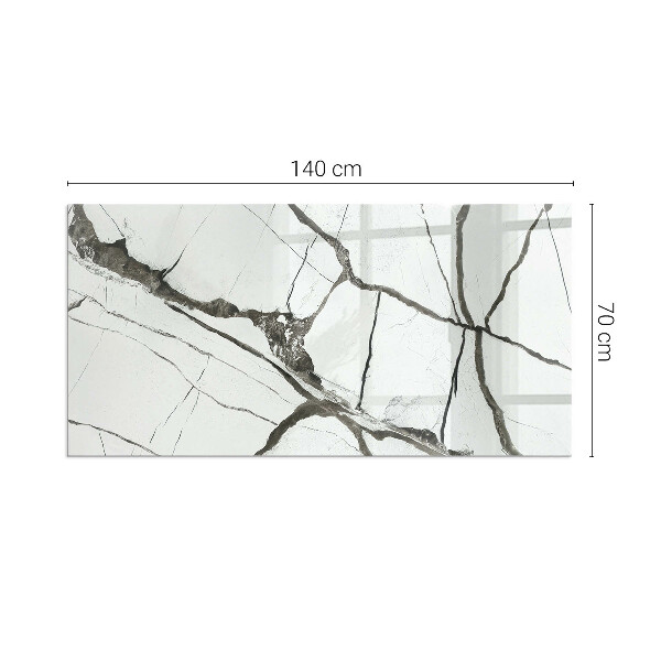 Obdĺžnikové sklo pod kachle Mramorové žily v elegantnom štýle