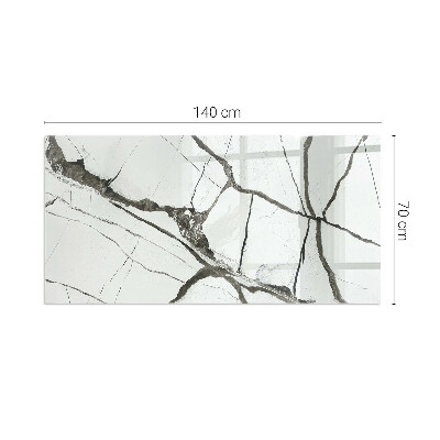 Obdĺžnikové sklo pod kachle Mramorové žily v elegantnom štýle