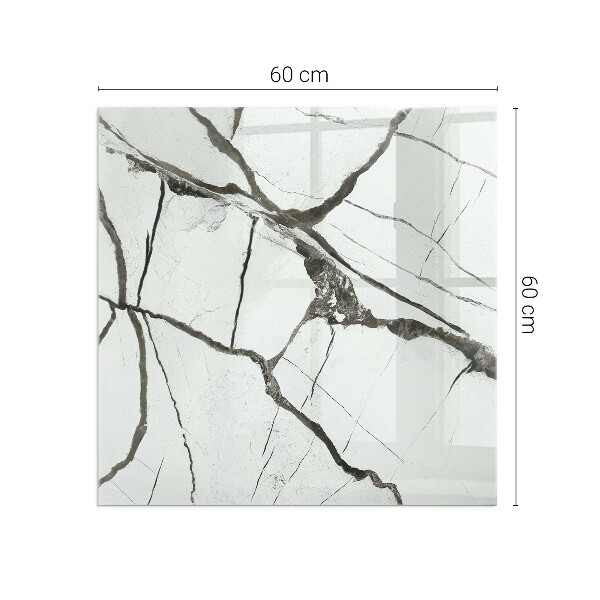 Obdĺžnikové sklo pod kachle Mramorové žily v elegantnom štýle