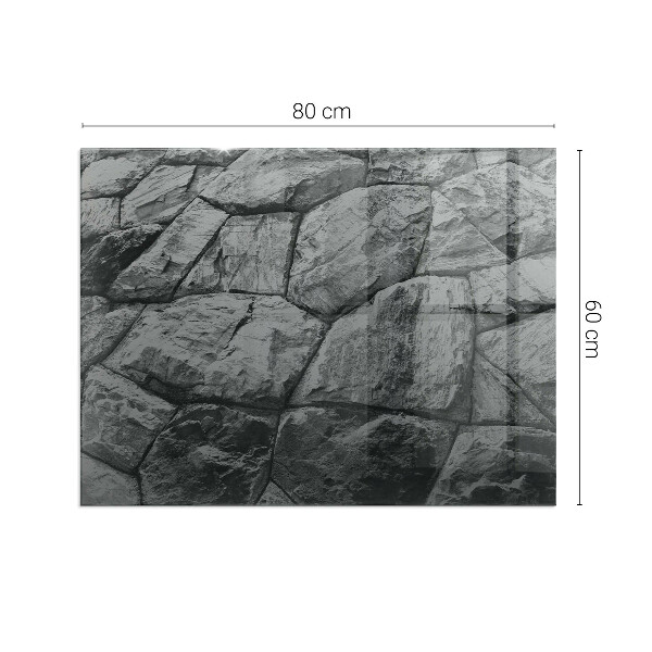 Obdĺžniková sklenená podložka pod krb Kamenný štýl v prírodnom prevedení