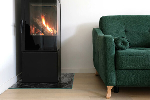 Obdĺžniková sklenená podložka pod krb Kamenný štýl v prírodnom prevedení