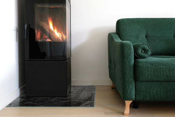 Obdĺžniková sklenená podložka pod krb Kamenný štýl v prírodnom prevedení