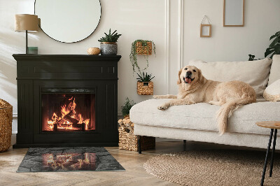 Obdĺžniková sklenená podložka pod krb Kamenný štýl v prírodnom prevedení