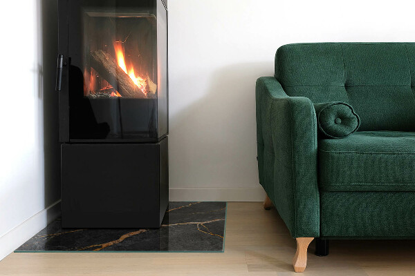 Obdĺžniková podložka pred krb Mramorový štýl s jemným žilkovaním