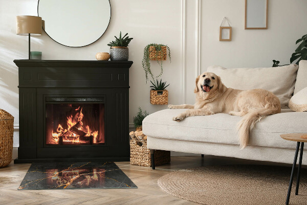 Obdĺžniková podložka pred krb Mramorový štýl s jemným žilkovaním