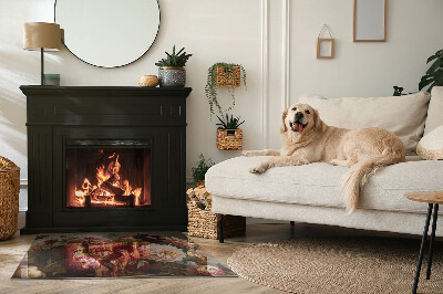 Obdĺžniková podložka pred krb Kvetinový detail v plnom kvete