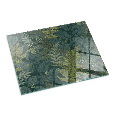 Obdĺžnikové sklo pod kachle Rastlinné vzory s motýľmi