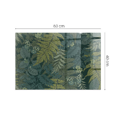 Obdĺžnikové sklo pod kachle Rastlinné vzory s motýľmi