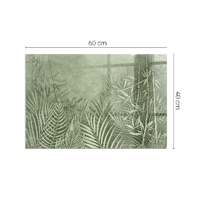 Obdĺžniková sklenená podložka pod krb Tropické listy na pozadí