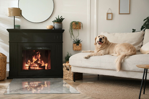 Obdĺžniková podložka pred krb Vzor inšpirovaný kameňom