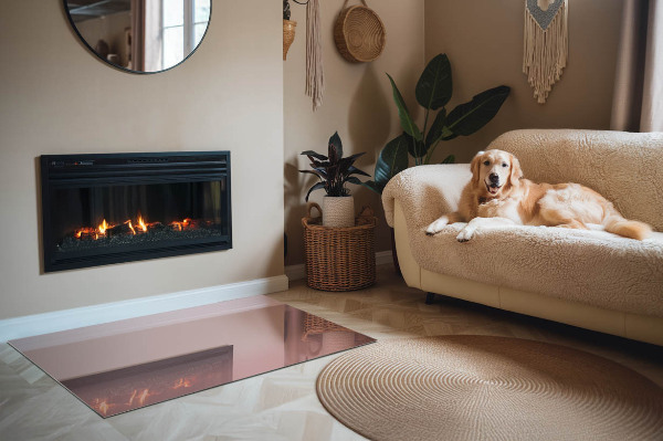 Obdĺžniková podložka pred krb Farba ružová