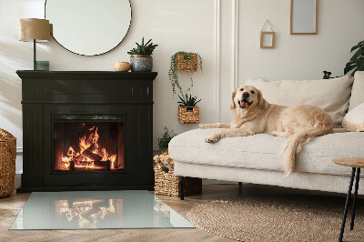 Obdĺžniková sklenená podložka pod krb Farba Svetlozelená