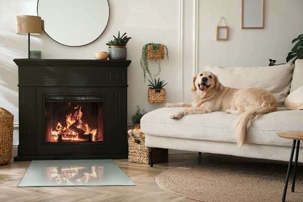 Obdĺžniková sklenená podložka pod krb Farba Svetlozelená