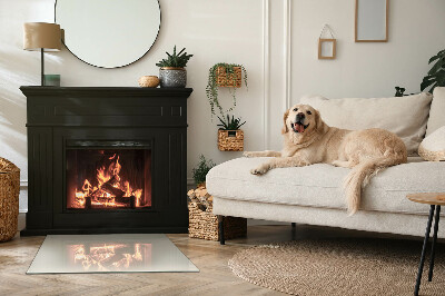 Obdĺžniková sklenená podložka pod krb Farba béžová