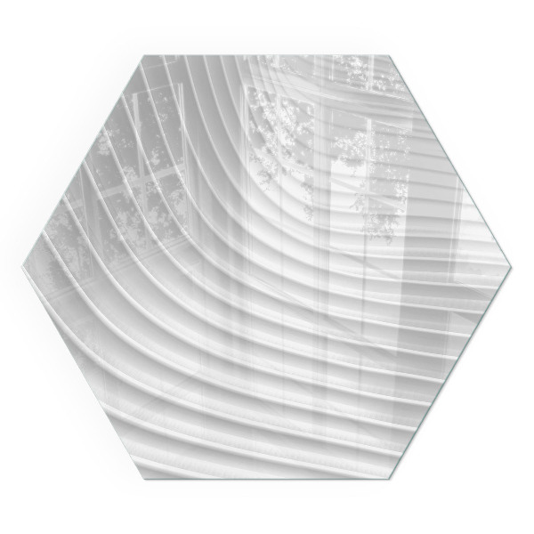 Šesťhranné sklo pod krbové kachle Vlny jemných tvarov