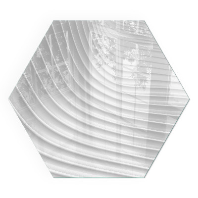 Šesťhranné sklo pod krbové kachle Vlny jemných tvarov