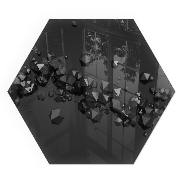 Šesťhranná sklenená podložka pod krb Abstraktné oblačnosti sa formujú v pevných látkach