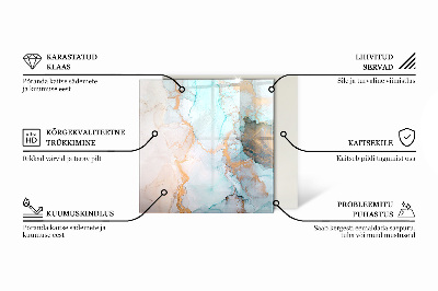 Šesťhranná sklenená podložka pod krb Mramorový motív s jemnými žilami
