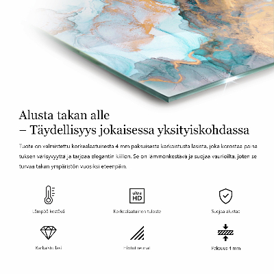 Šesťhranná sklenená podložka pod krb Jemné vzory listov