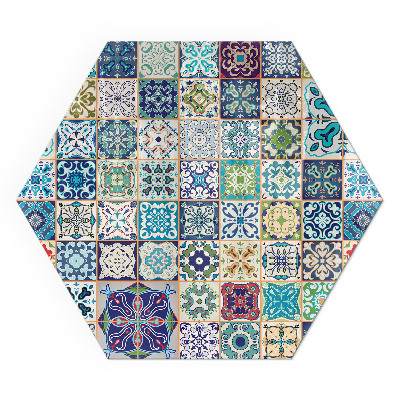 Šesťhranná podložka pod kachle Mozaikové dekoratívne vzory
