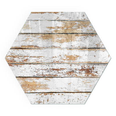 Šesťhranná podložka pod kachle Hrdzavá drevená doska