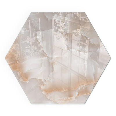 Šesťhranné sklo pod krbové kachle Kamenný organický motív