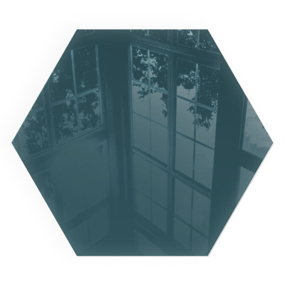 Šesťhranné sklo pod krbové kachle Farba mora