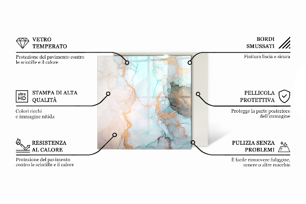 Šesťhranná sklenená podložka pod krb Farba Biela