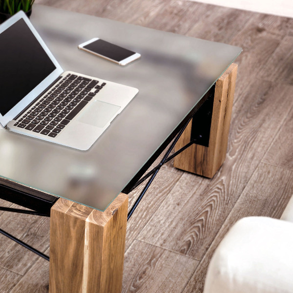 Štvorcová doska na stôl Polotransparentná