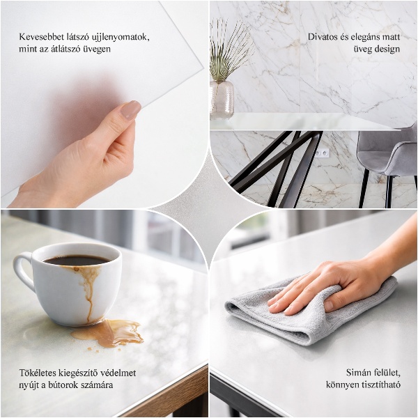 Štvorcová doska na stôl Polotransparentná