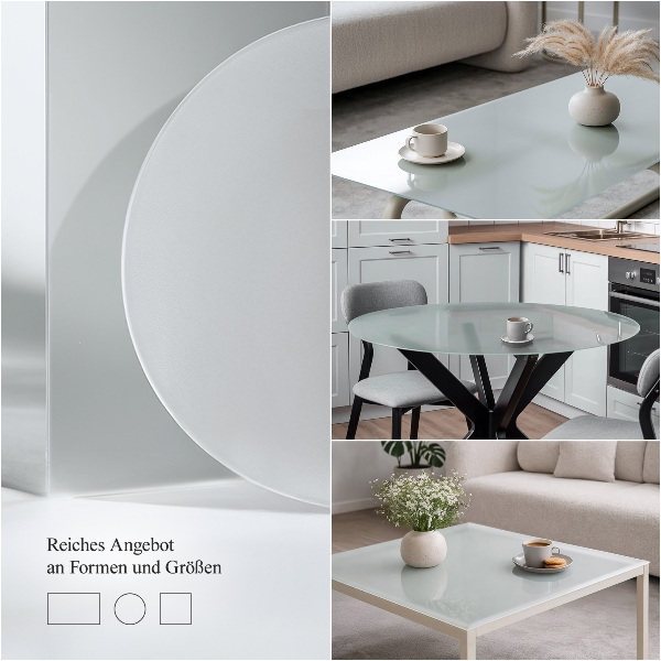 Okrúhla doska na stôl Polotransparentná