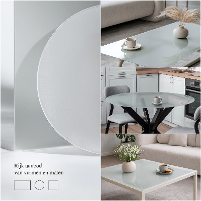 Okrúhla doska na stôl Polotransparentná