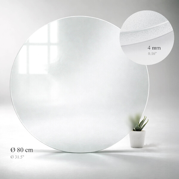 Okrúhla doska na stôl Polotransparentná