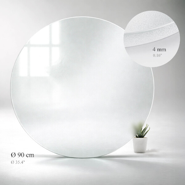 Okrúhla doska na stôl Polotransparentná