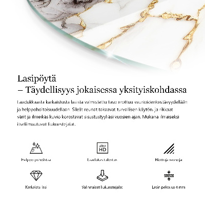 Okrúhla stolová doska Mozaikový vzor s ornamentami