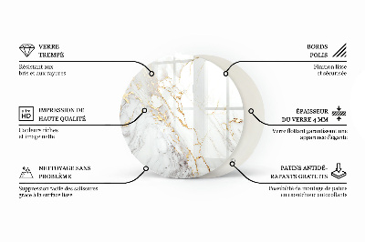 Okrúhla stolová doska Mozaikový vzor s ornamentami